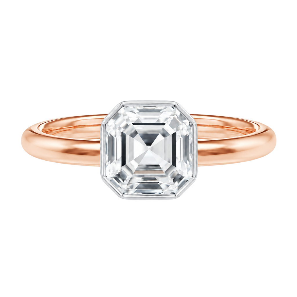 Bailey - Asscher - Rose/White Tone - Plain