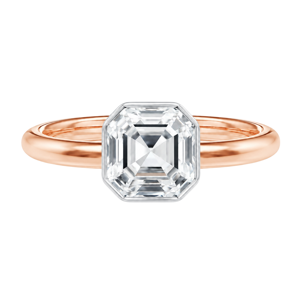 Bailey - Asscher - Rose/White Tone - Plain