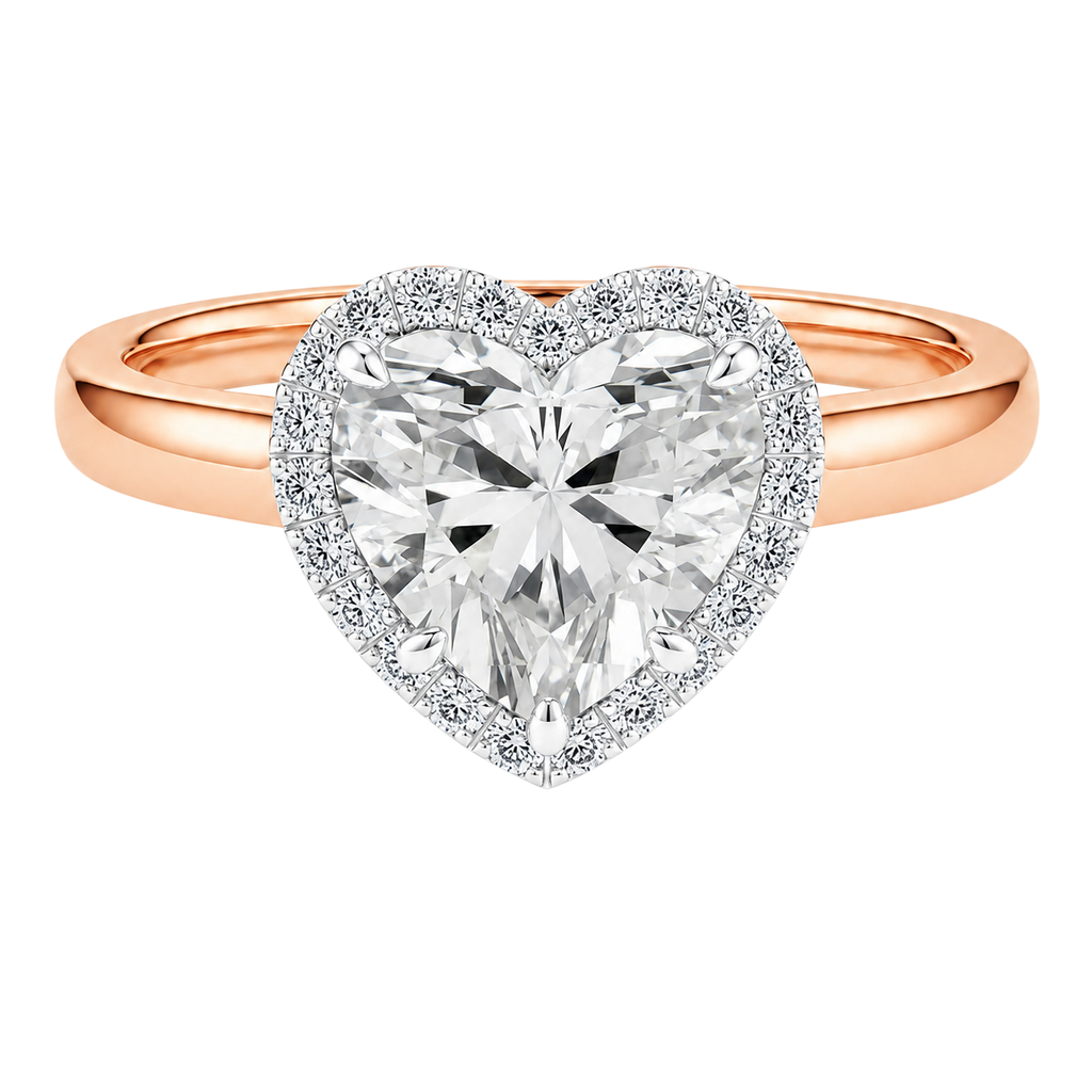 Cordelia - Heart - Rose / White Tone - Plain