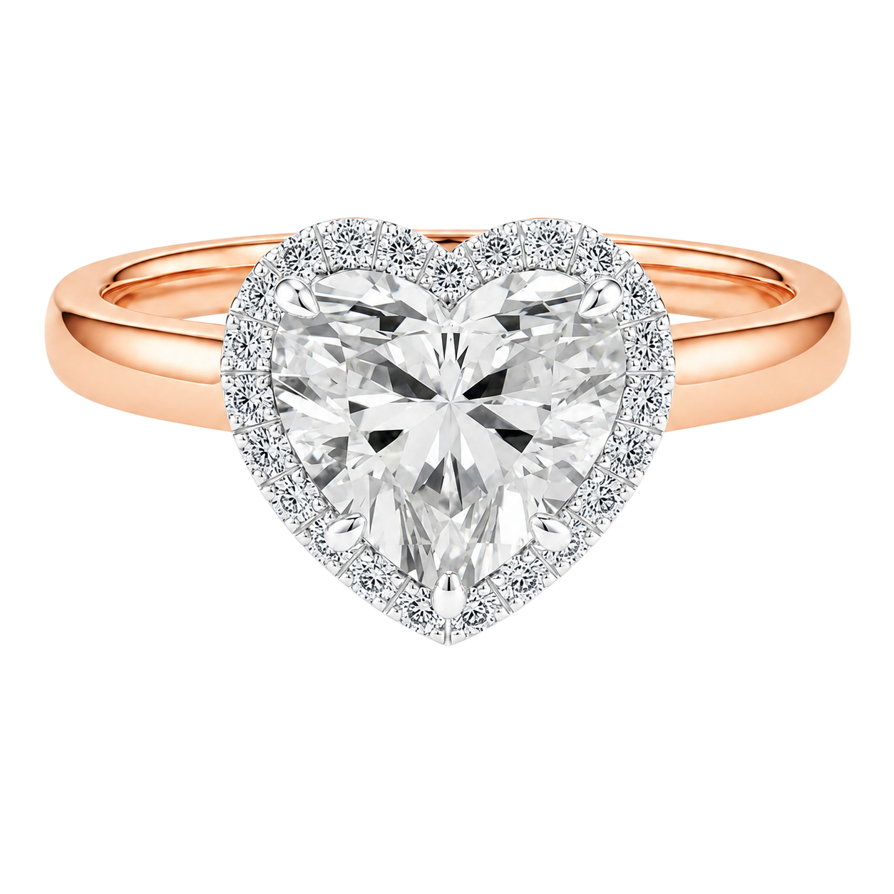 Cordelia - Heart - Rose / White Tone - Plain