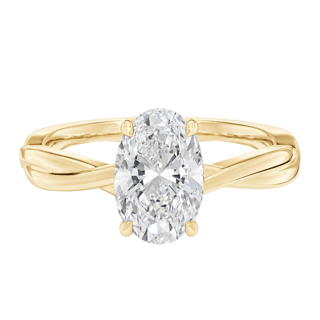 Wreath - Oval - Yellow Gold - Plain