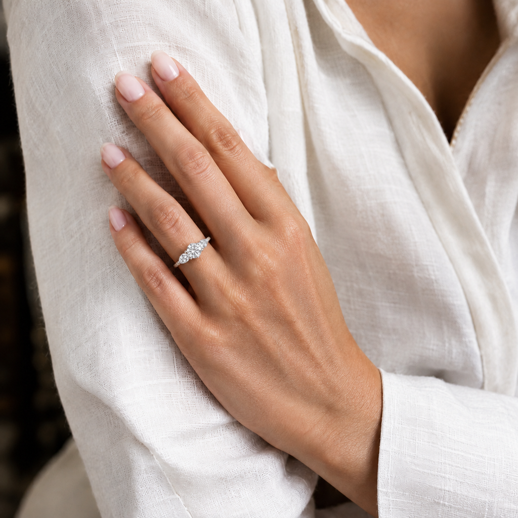 Halcyon - Round - Rose/White Tone - Pavé
