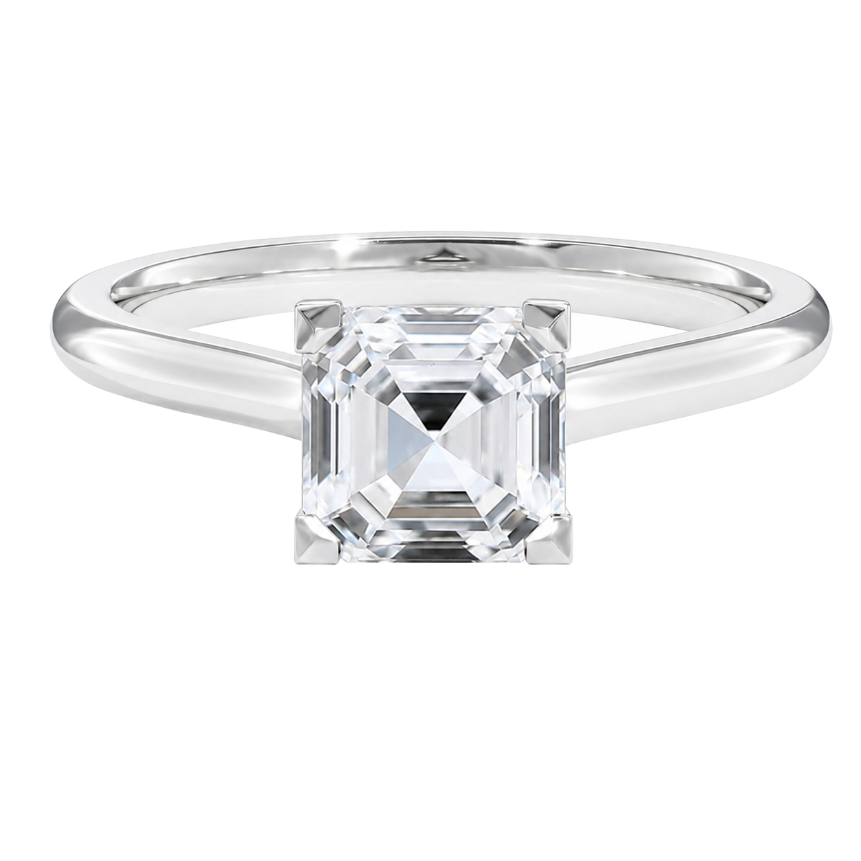 Basilica - Asscher - Platinum - Plain