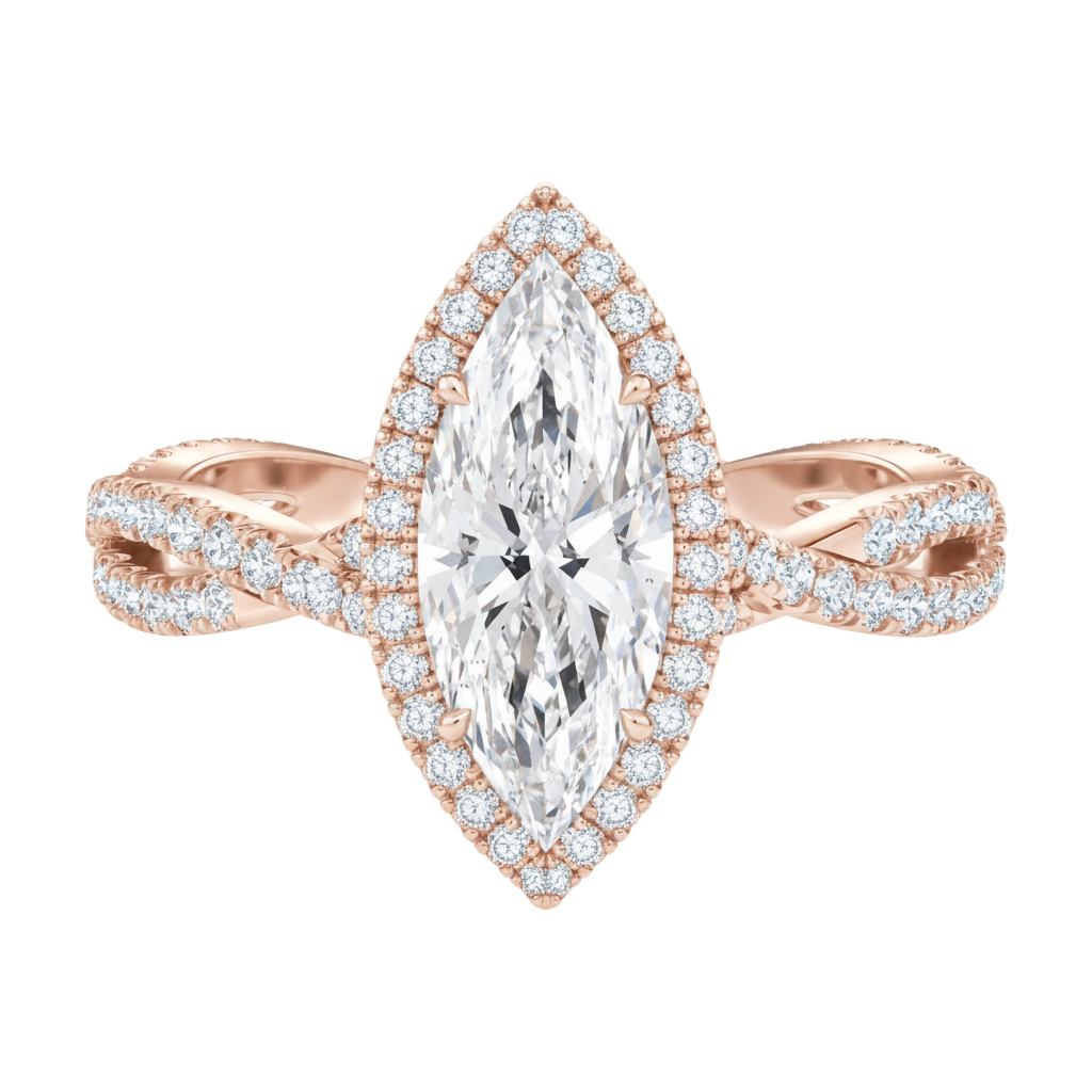 Braid - Marquise - Rose Gold - Pavé