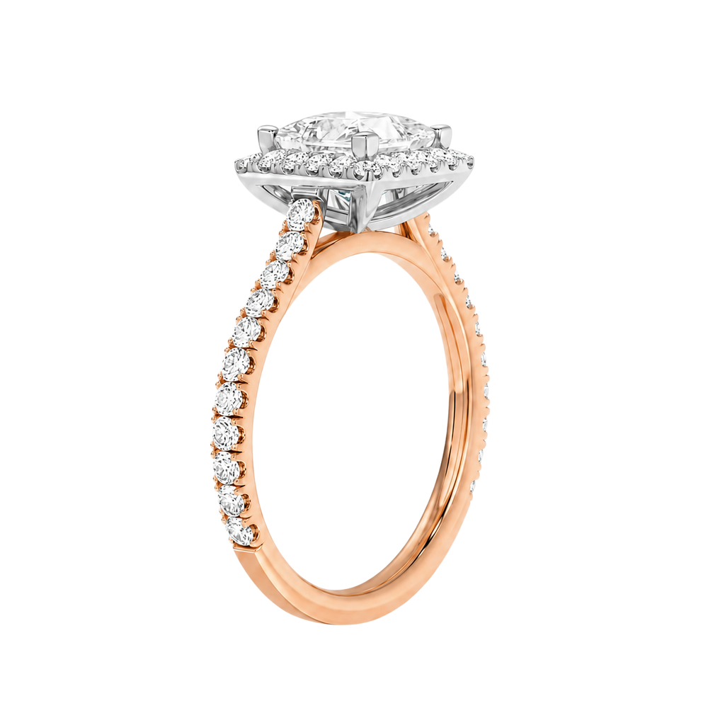 Cordelia - Asscher - Rose / White Tone - Pavé