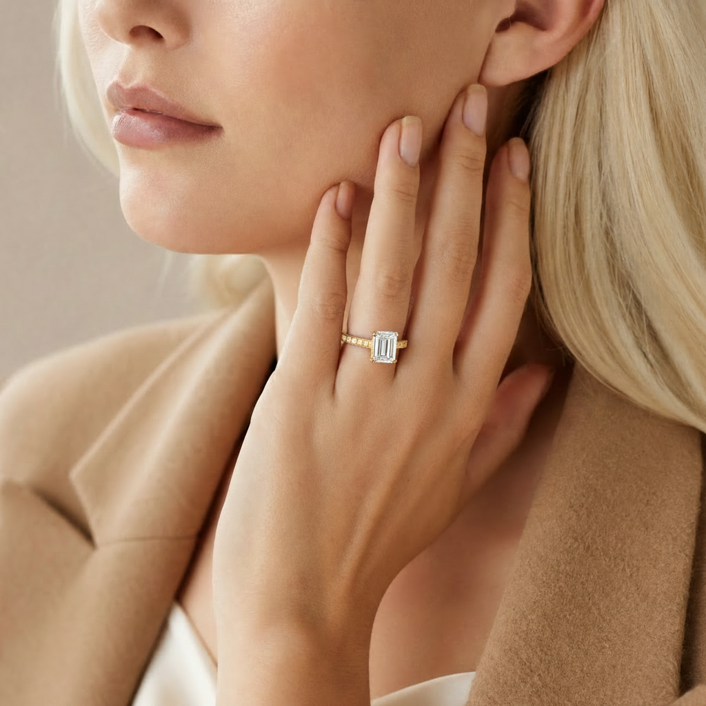 Basilica - Asscher - Yellow Gold - Channel