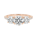 Trinity - Round - Rose Gold - Pavé