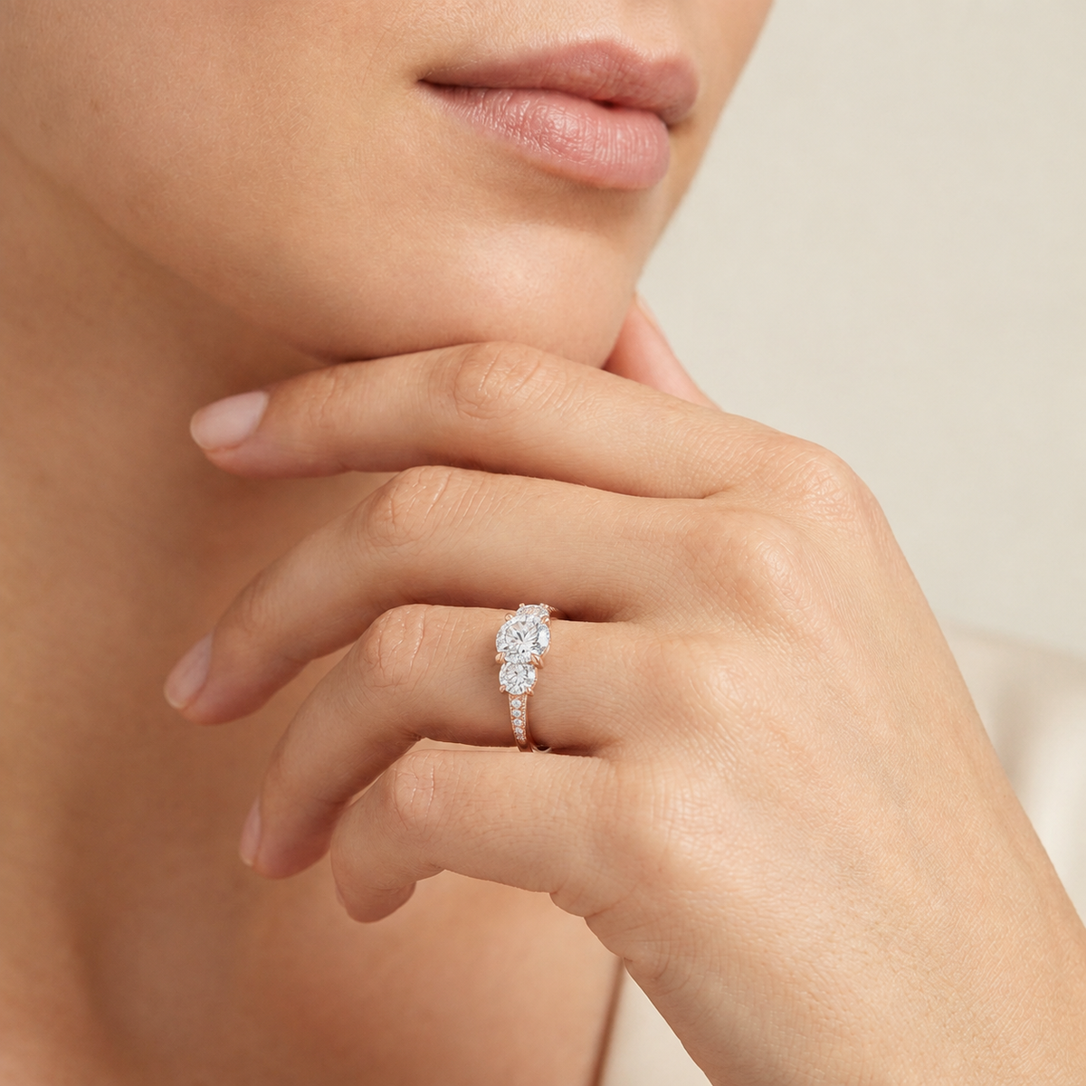 Elysium - Round - Rose Gold - Pavé