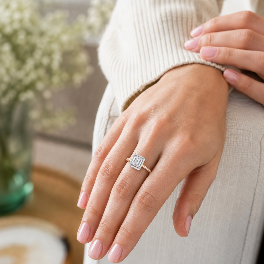 Cordelia - Asscher - Rose / White Tone - Channel