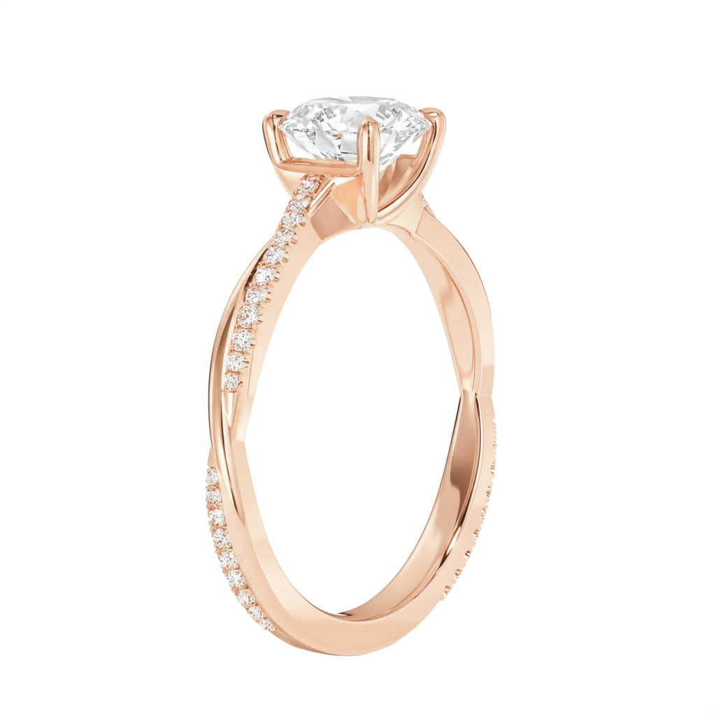 Wreath - Asscher - Rose Gold - Pavé