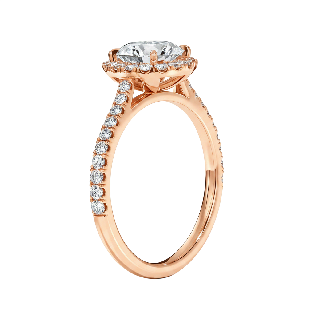 Cordelia - Heart - Rose Gold - Pavé
