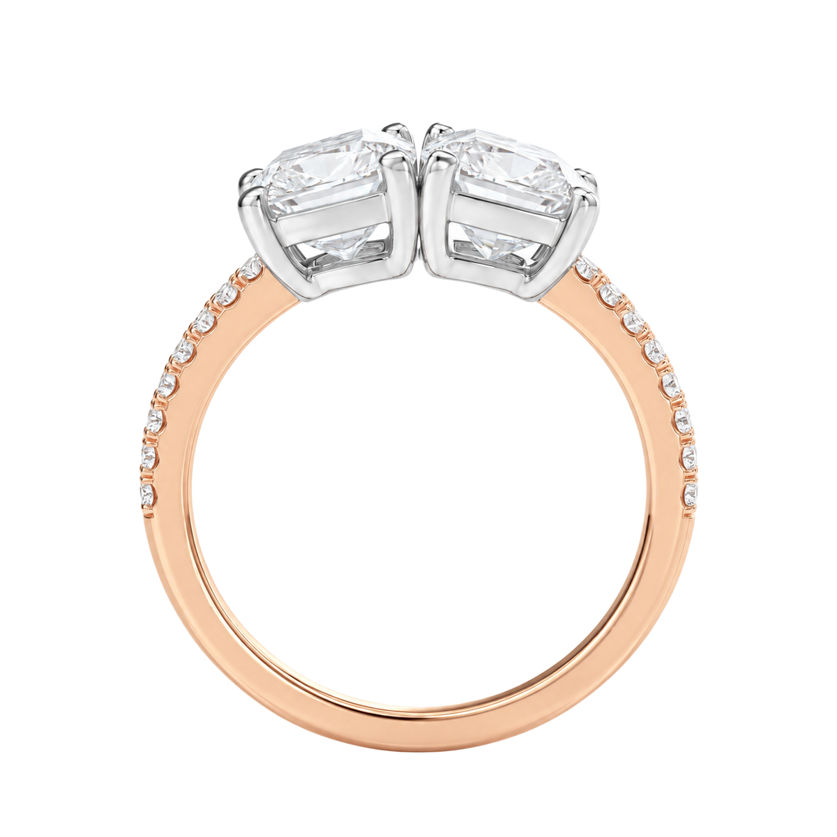 Duo - Princess - Rose/White Tone - Pavé