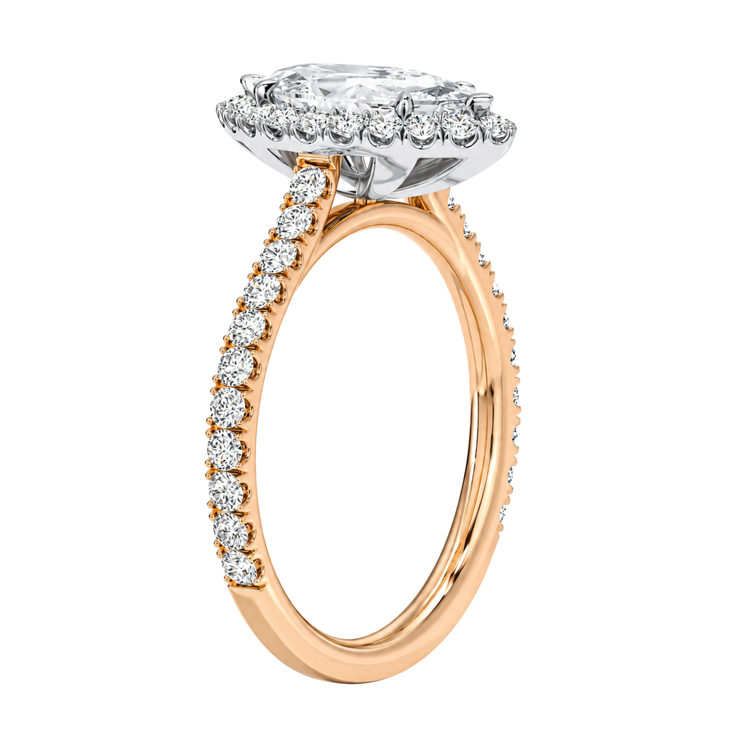 Cordelia - Marquise - Rose / White Tone - Pavé