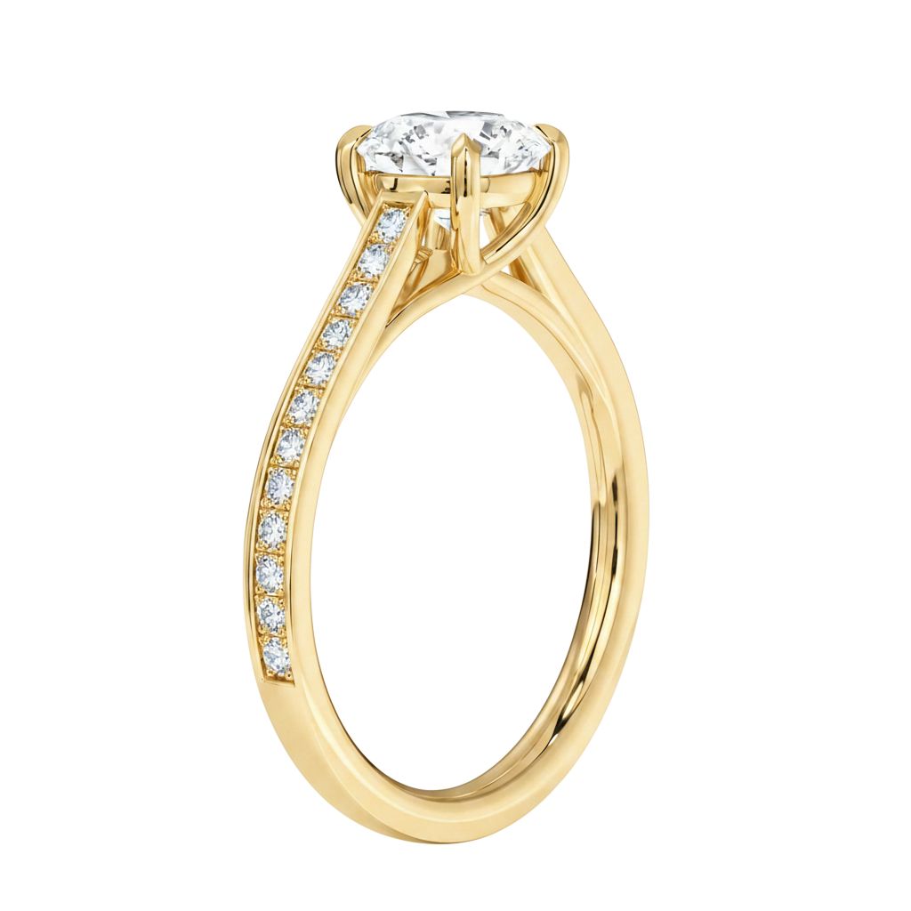 Basilica - Round - Yellow Gold - Channel