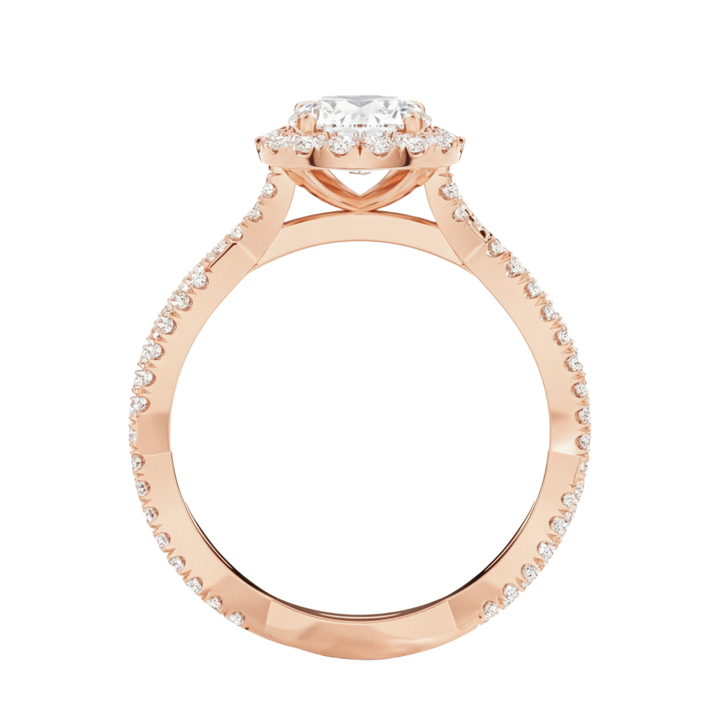 Braid - Heart - Rose Gold - Pavé
