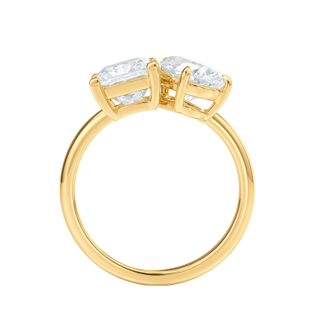 Duo - Princess - Yellow Gold - Plain