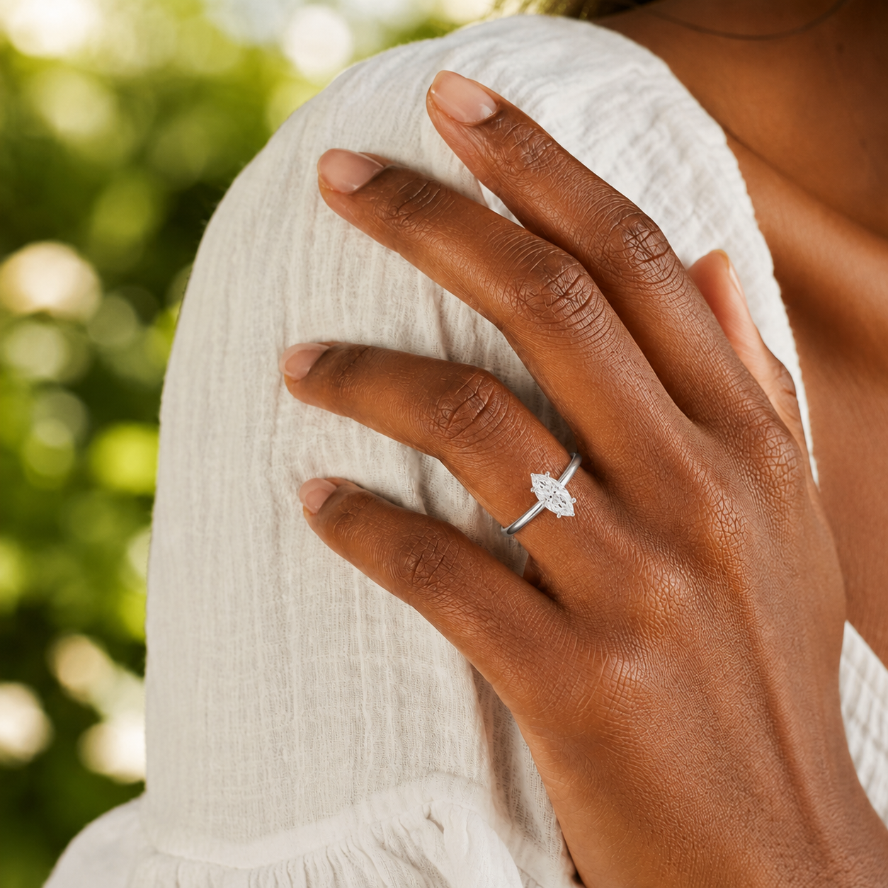 Basilica - Marquise - Platinum - Plain