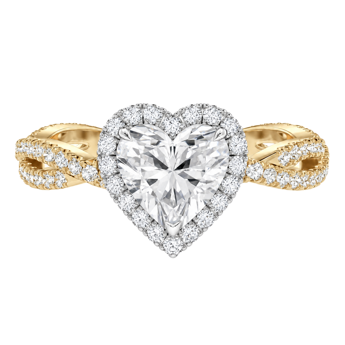 Braid - Heart - Yellow/White Tone - Pavé