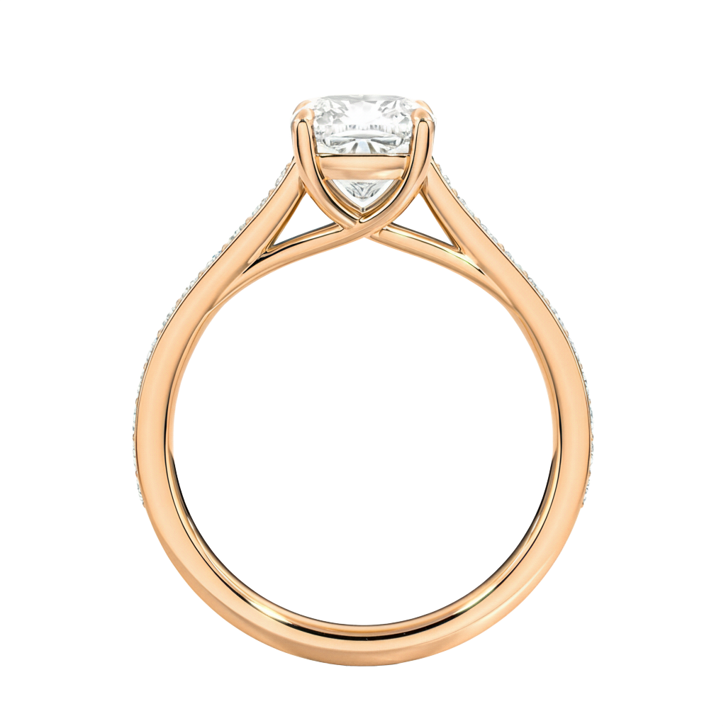 Basilica - Cushion - Rose Gold - Pavé