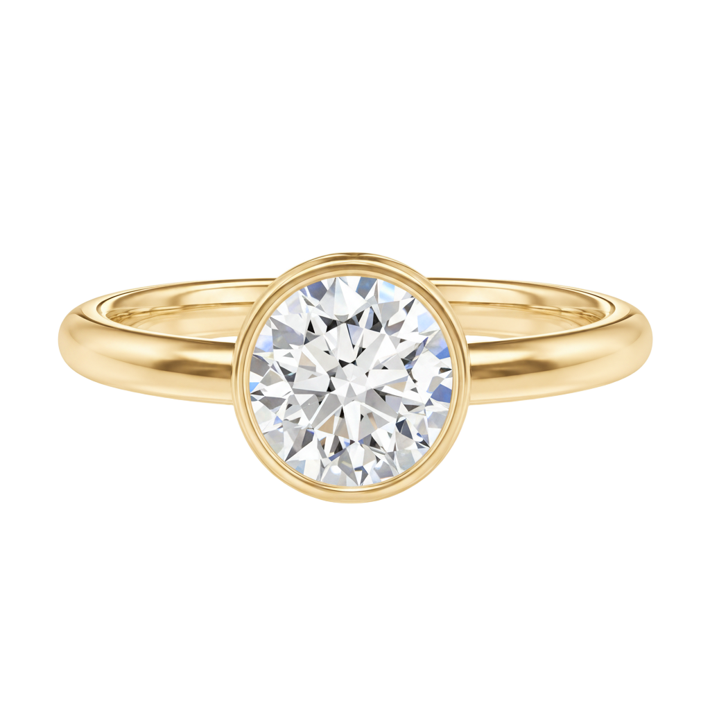 Bailey - Round - Yellow Gold - Plain
