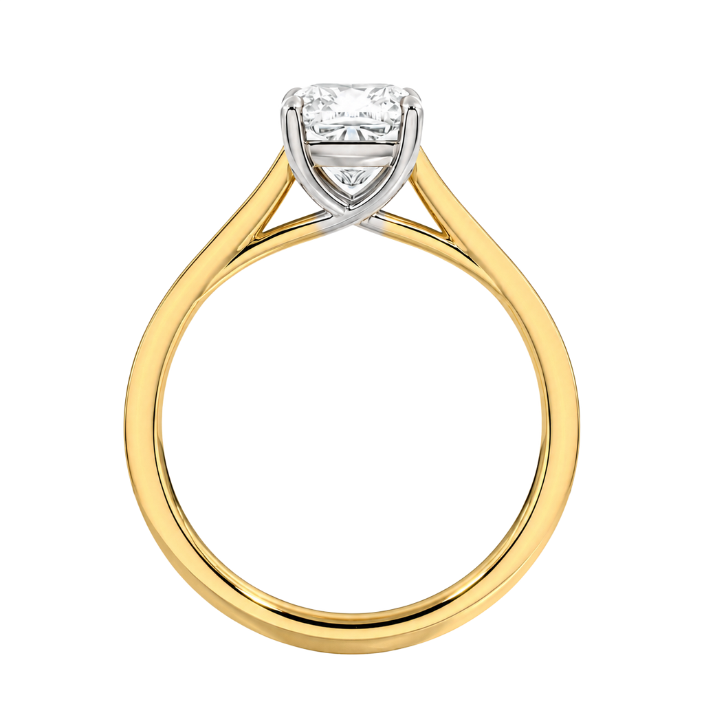 Basilica - Cushion - Yellow/White Tone - Pavé