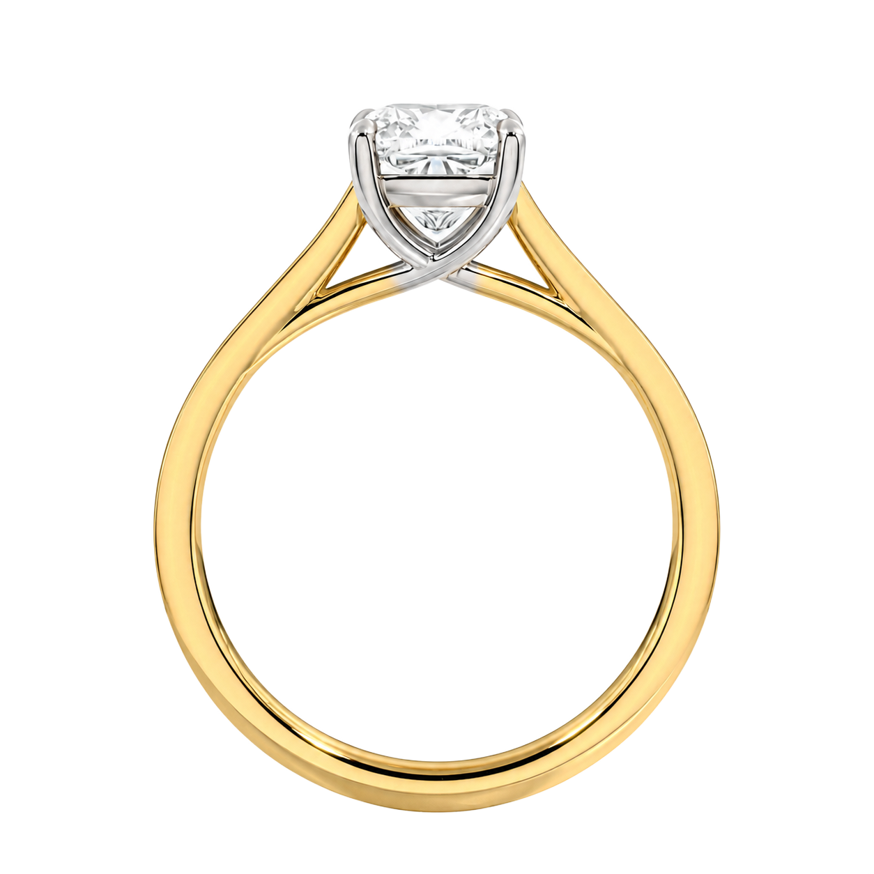 Basilica - Cushion - Yellow/White Tone - Pavé