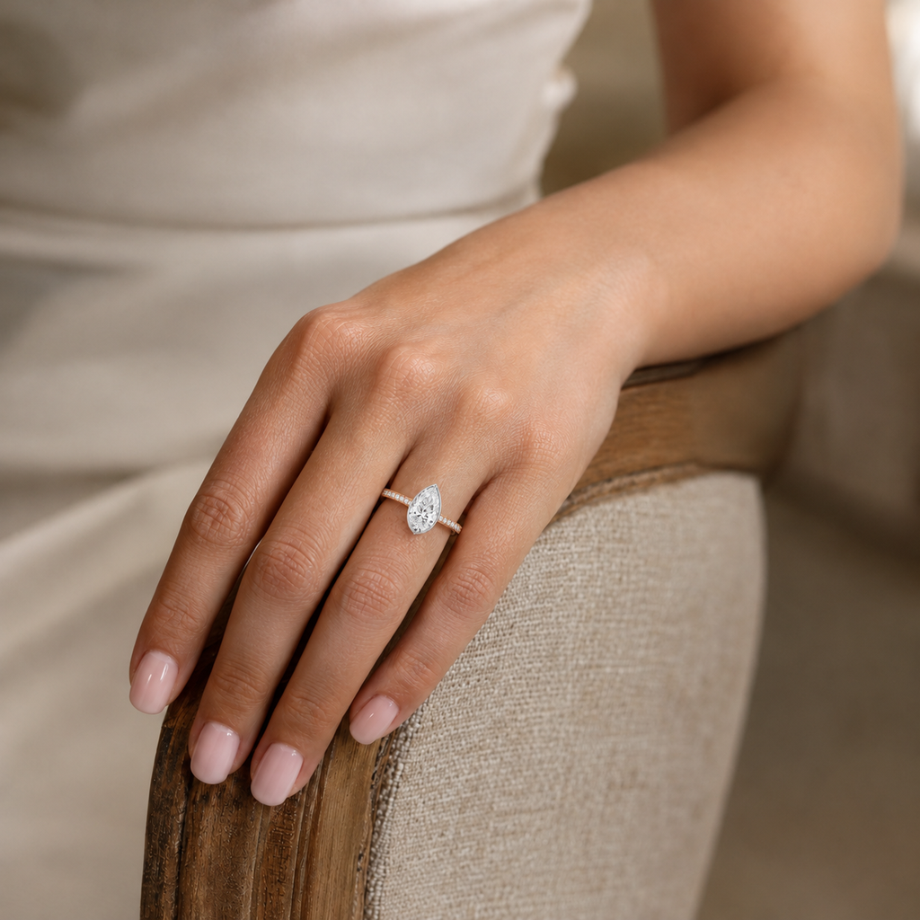 Solenne - Pear - Rose/White Tone - Pavé