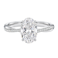 Wreath - Oval - White Gold - Pavé