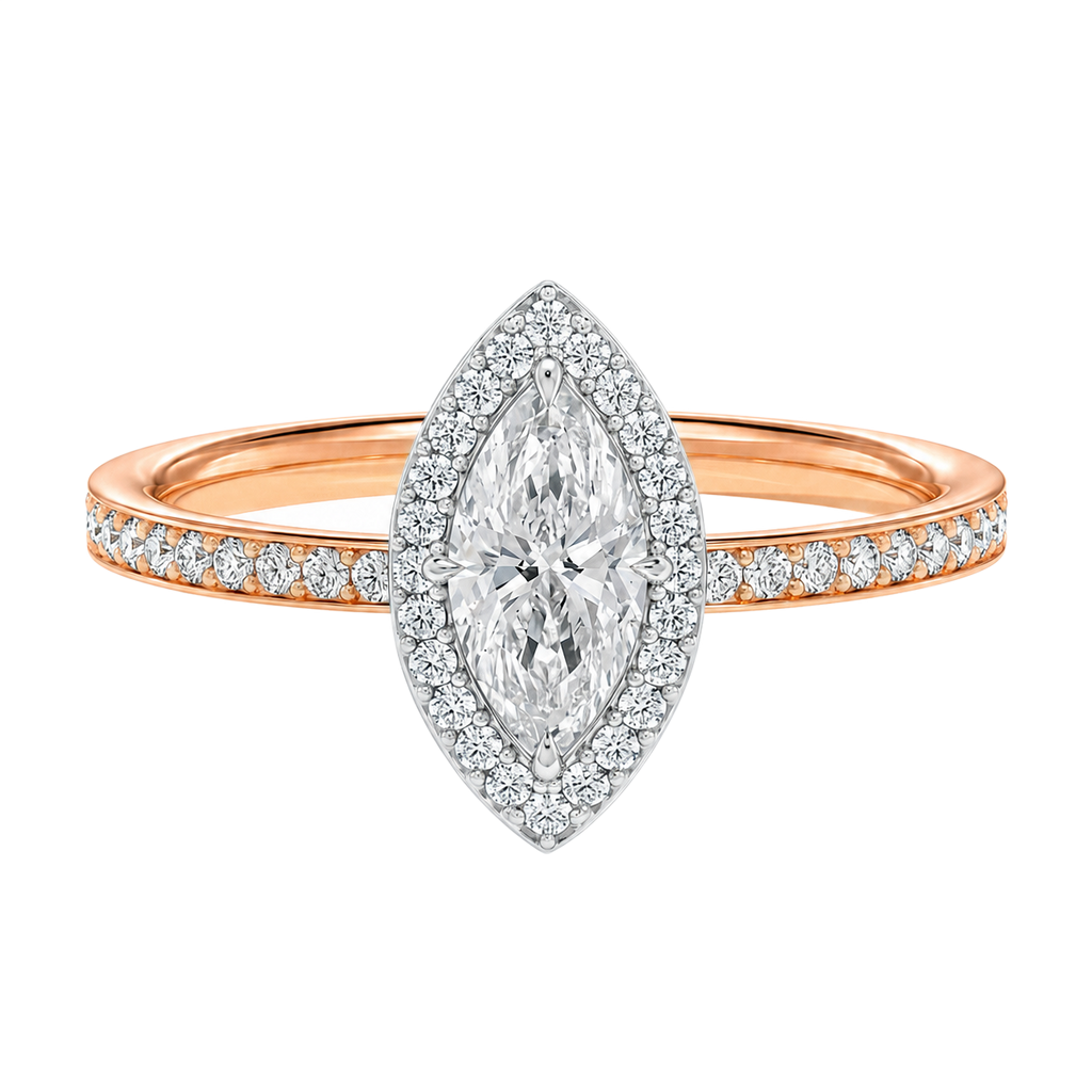 Deneuve - Marquise - Rose/White Tone - Pavé