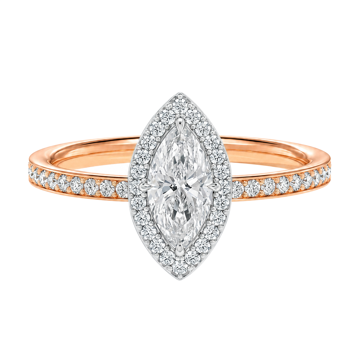 Deneuve - Marquise - Rose/White Tone - Pavé