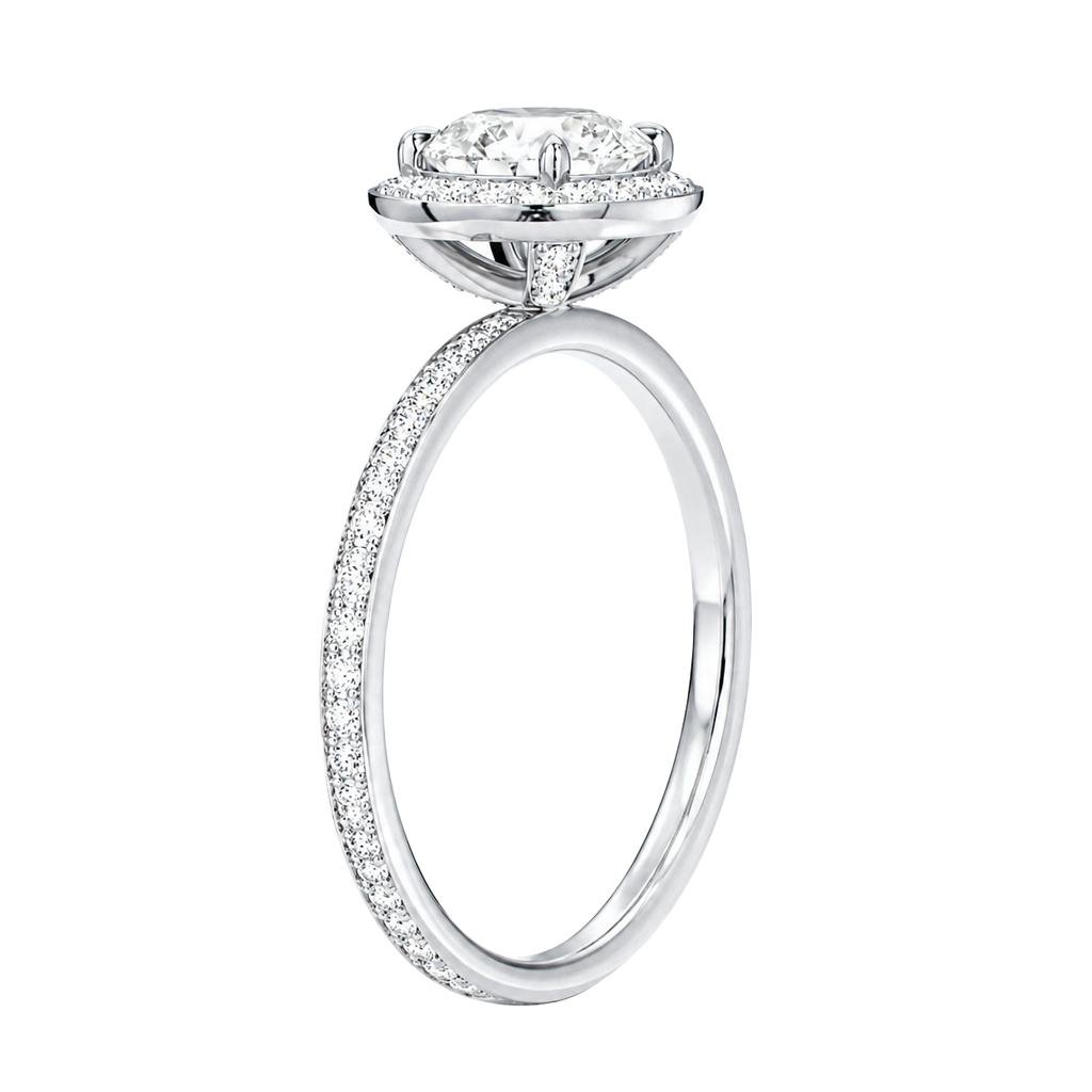 Deneuve - Round - Platinum - Pavé