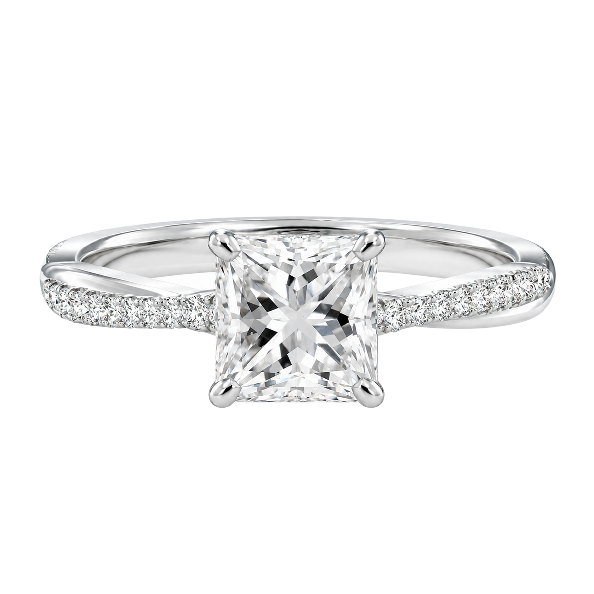 Wreath - Princess - White Gold - Pavé