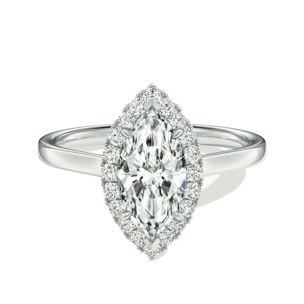 Cordelia - Marquise - Platinum - Plain