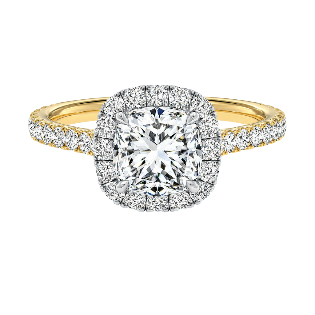 Cordelia - Cushion - Yellow / White Tone - Pavé