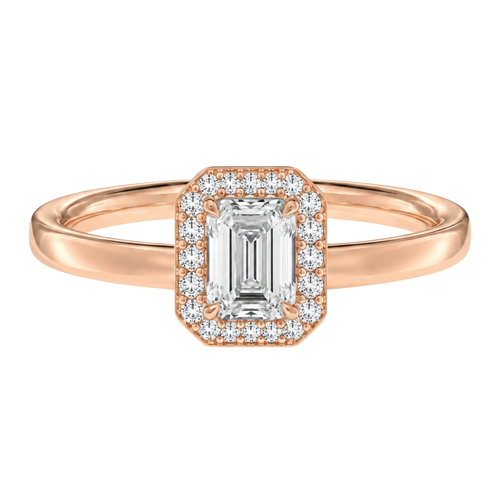Deneuve - Emerald - Rose Gold - Plain
