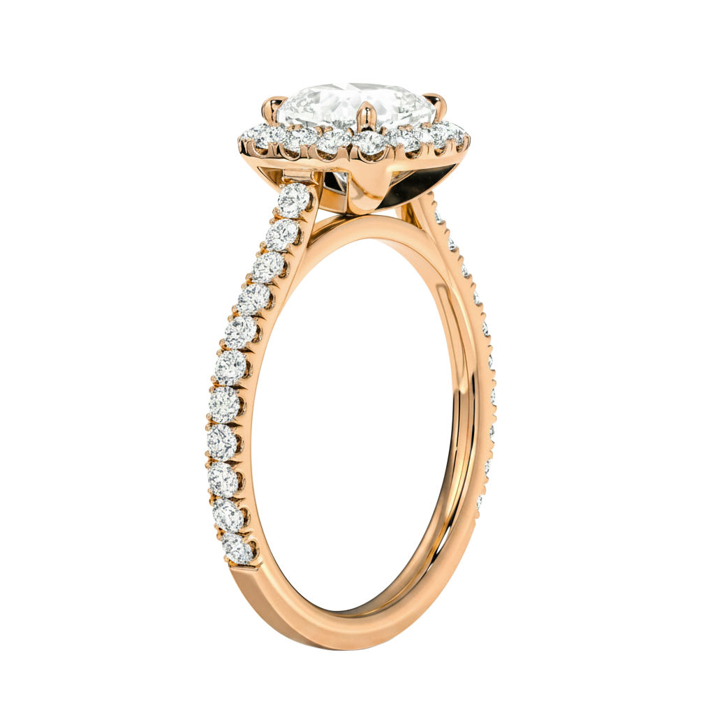 Cordelia - Cushion - Rose Gold - Pavé