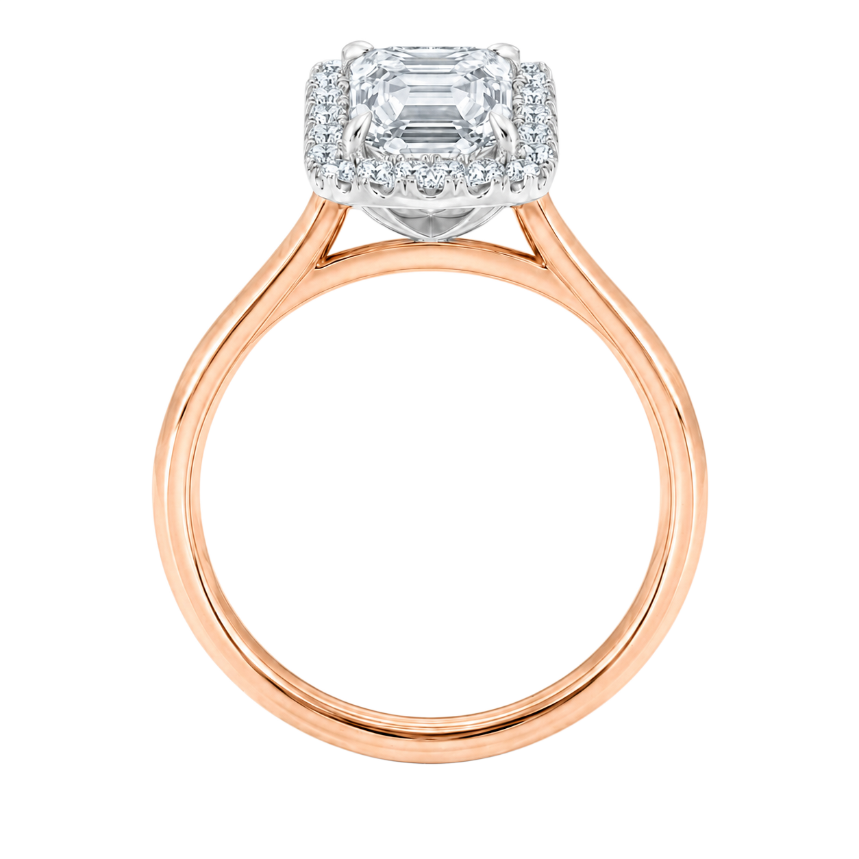Cordelia - Asscher - Rose / White Tone - Plain