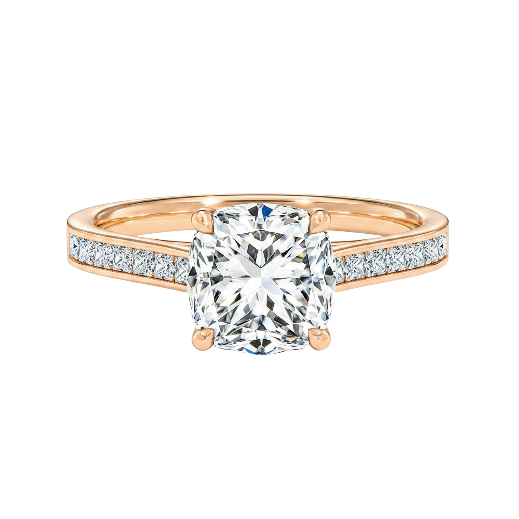 Basilica - Cushion - Rose Gold - Channel
