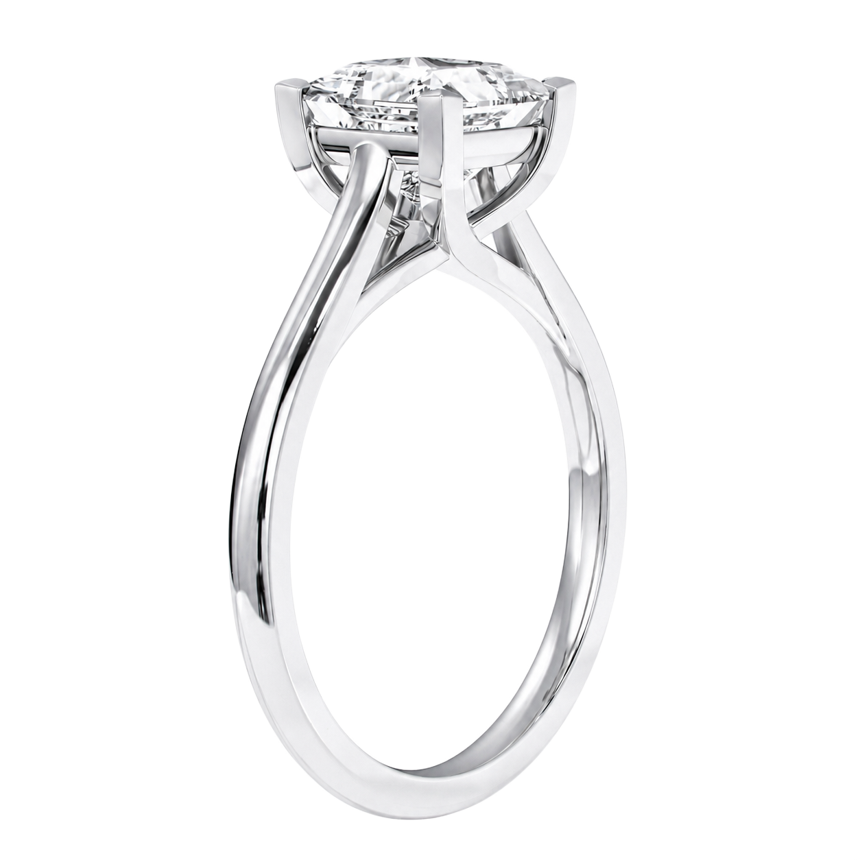Basilica - Asscher - White Gold - Plain