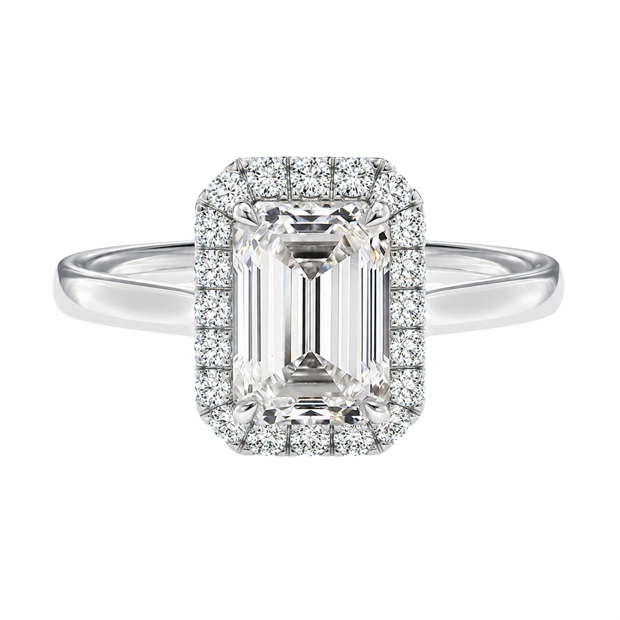 Cordelia - Emerald - White Gold - Plain