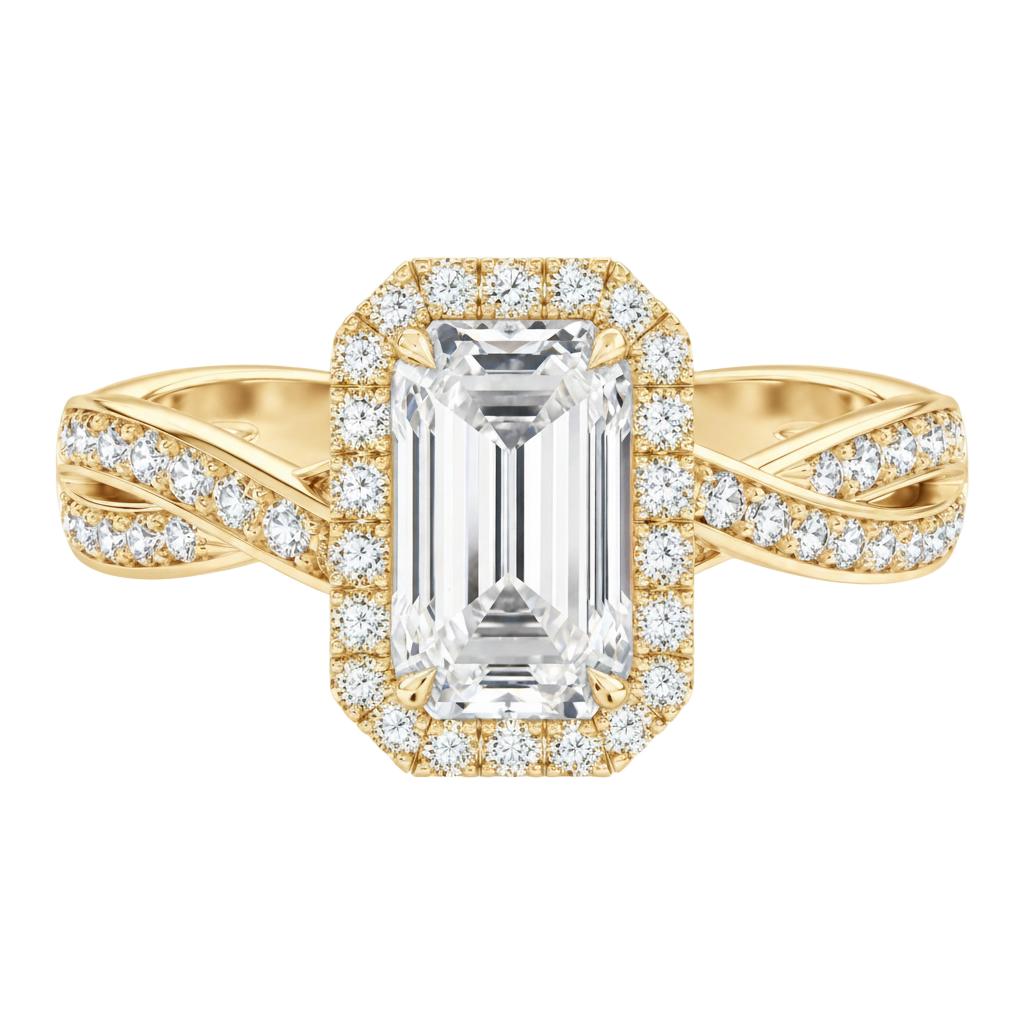 Braid - Emerald - Yellow Gold - Channel