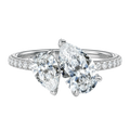 Duo - Pear - Platinum - Pavé