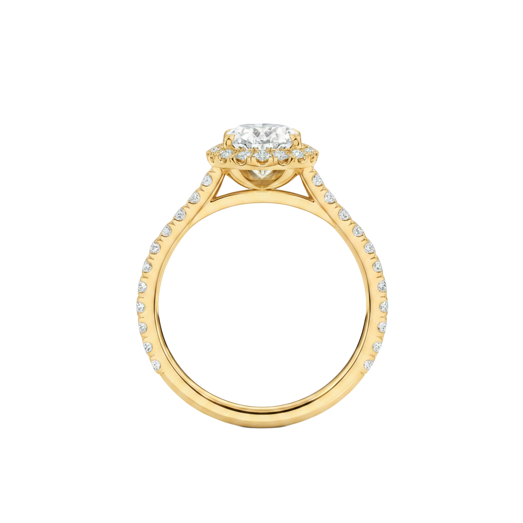 Cordelia - Radiant - Yellow Gold - Pavé
