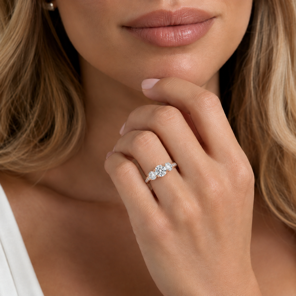 Trinity - Round - Rose Gold - Channel