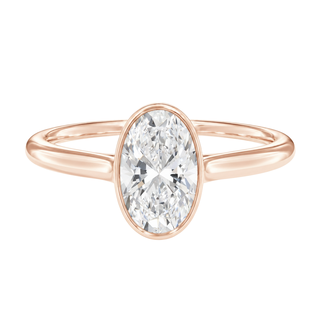 Solenne - Oval - Rose Gold - Plain