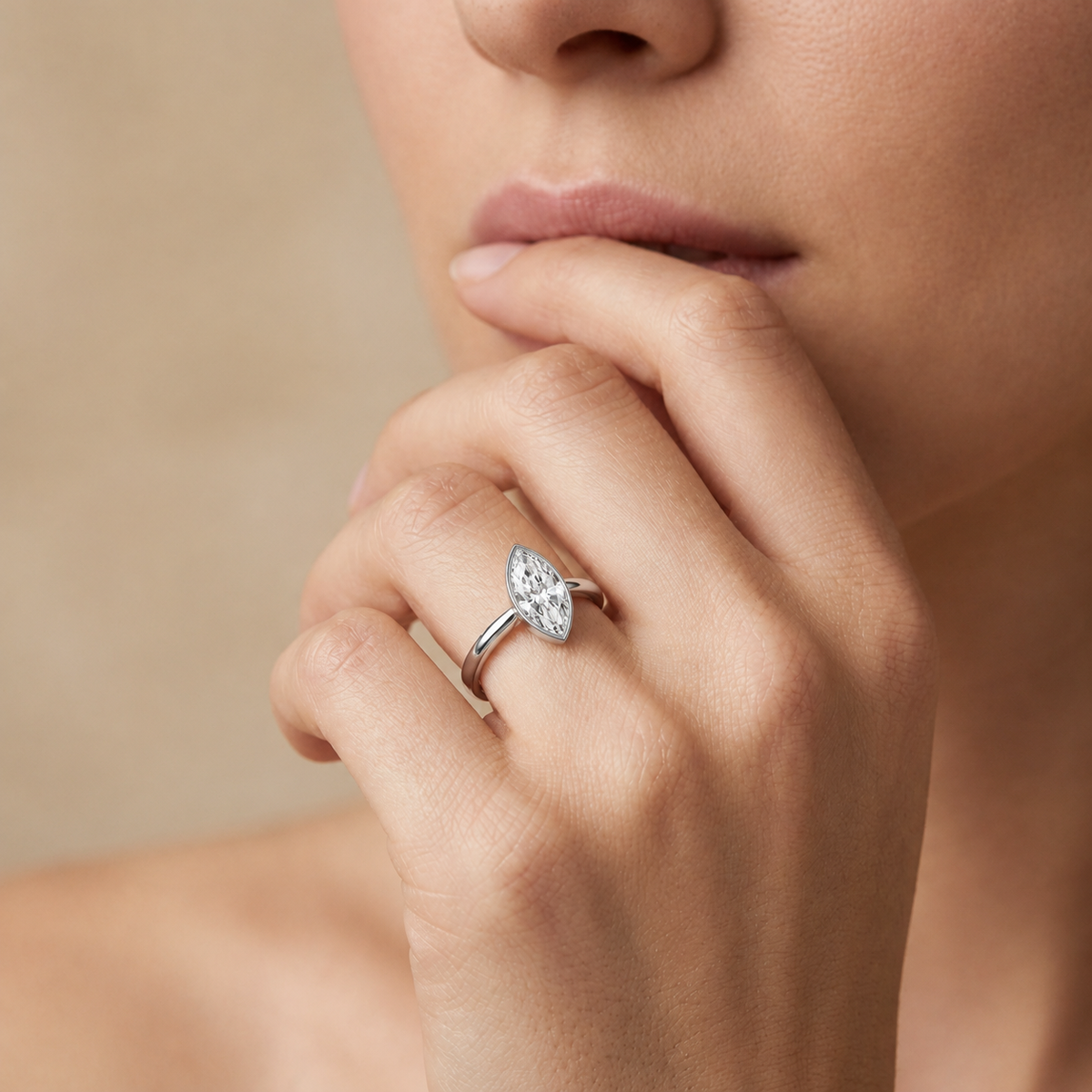 Bailey - Marquise - Platinum - Plain