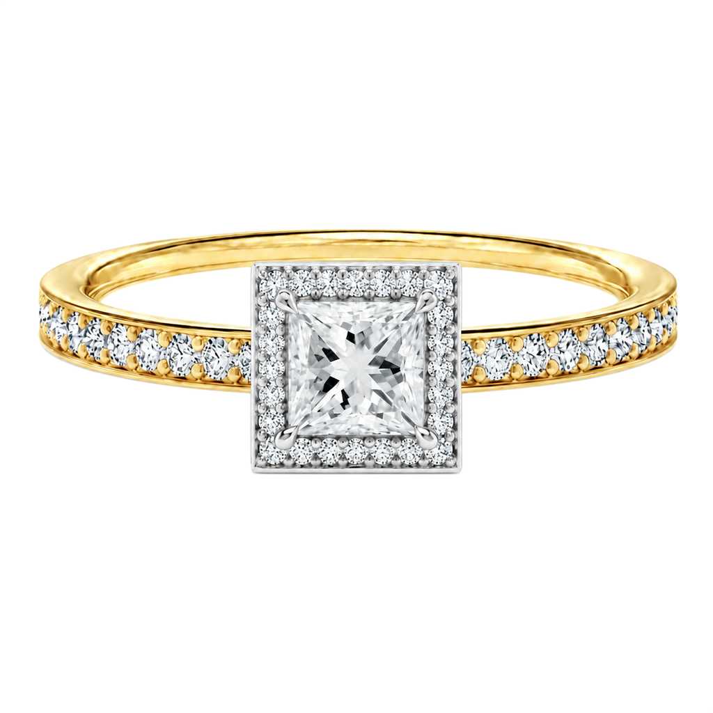Deneuve - Princess - Yellow/White Tone - Pavé