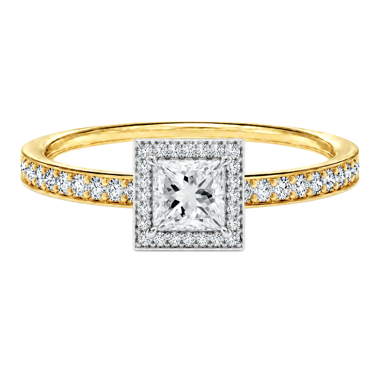 Deneuve - Princess - Yellow/White Tone - Pavé