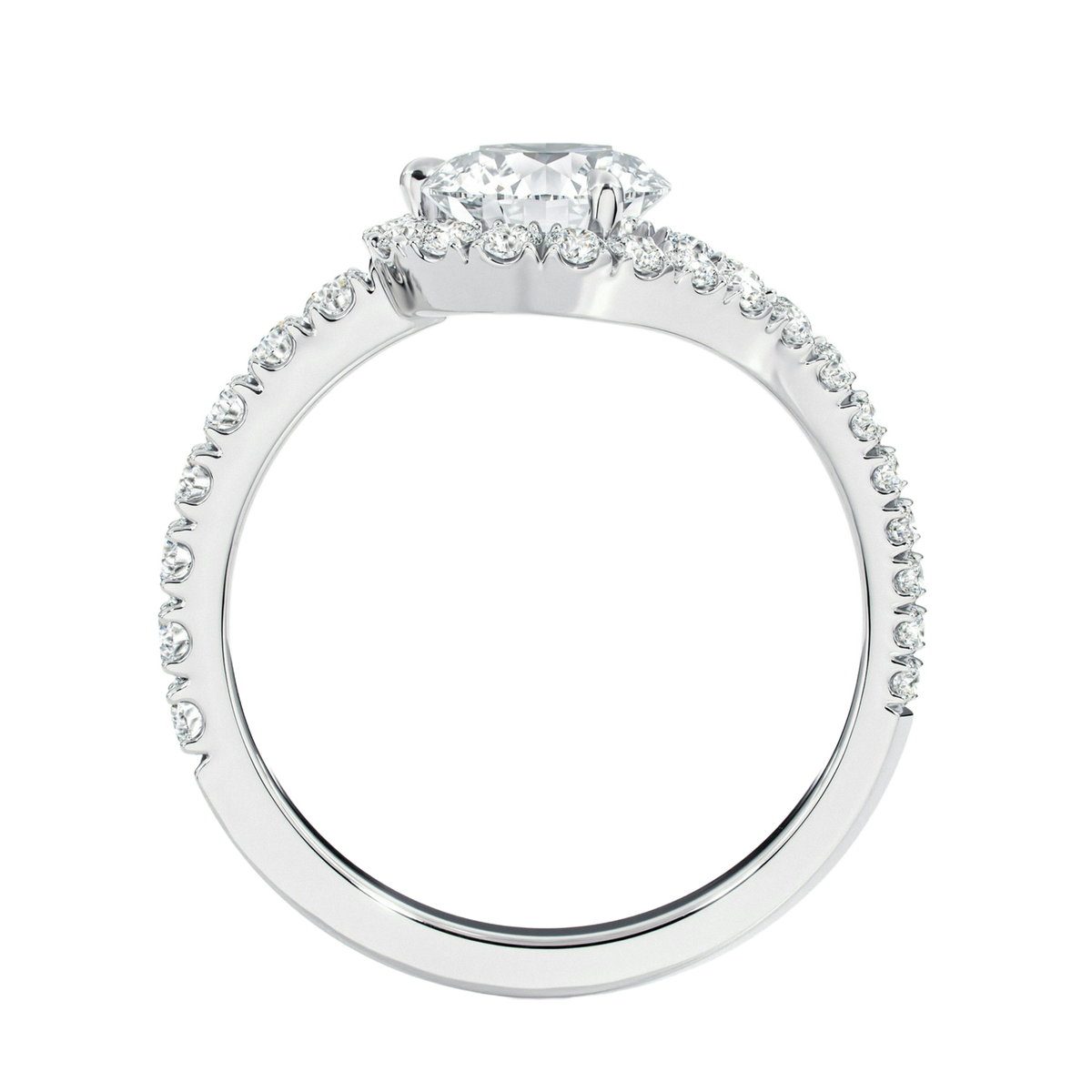 Orbit - Round - White Gold - Pavé