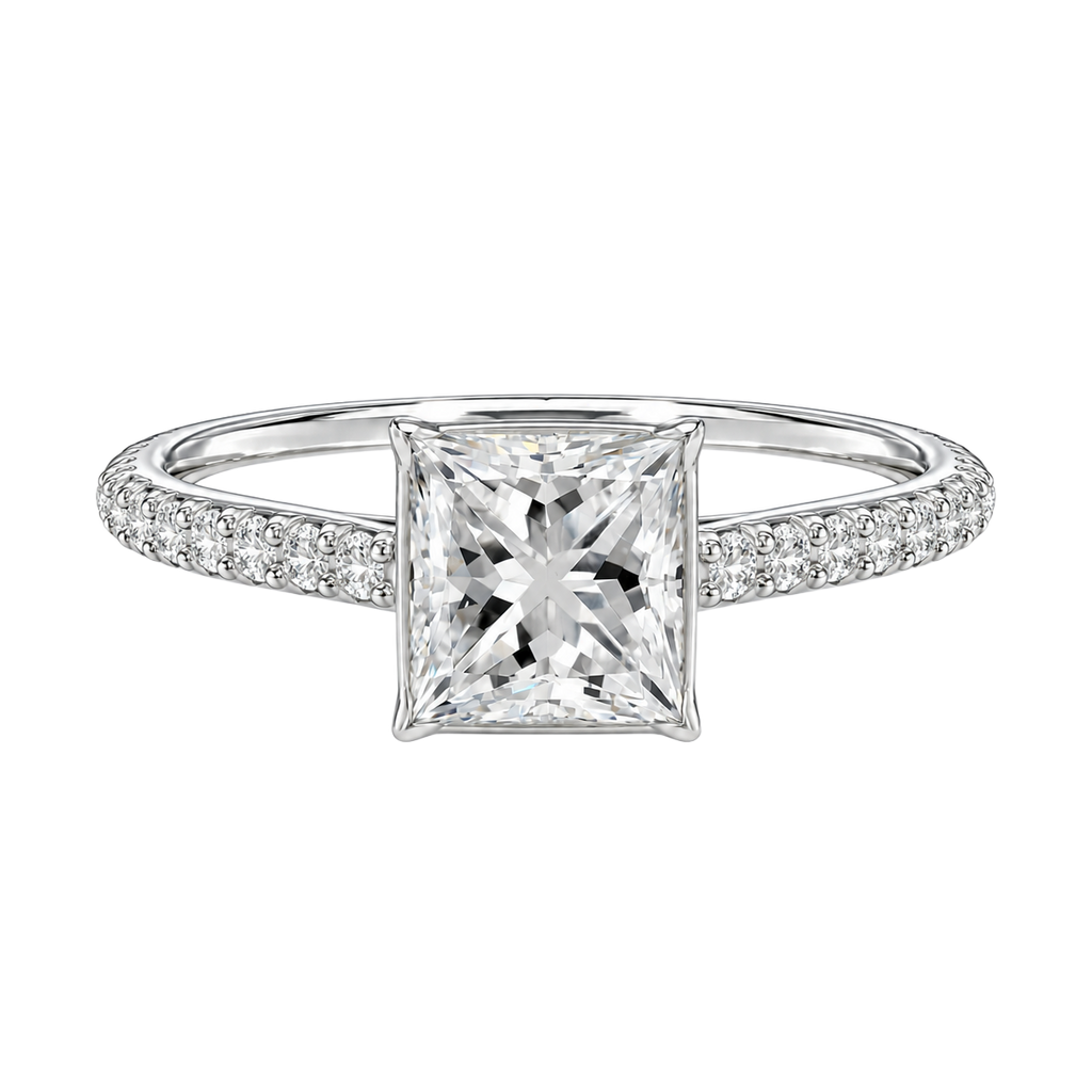 Solenne - Princess - Platinum - Pavé